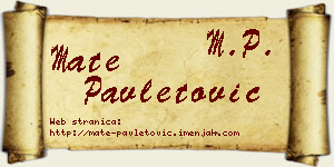 Mate Pavletović vizit kartica